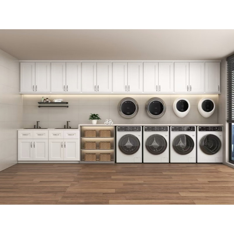 Armoire murale en bois massif blanc pour la cuisine Buanderie Bureau Rangement 1 porte 2 tablettes réglables l 9 po x P 12 po x H 30 po
