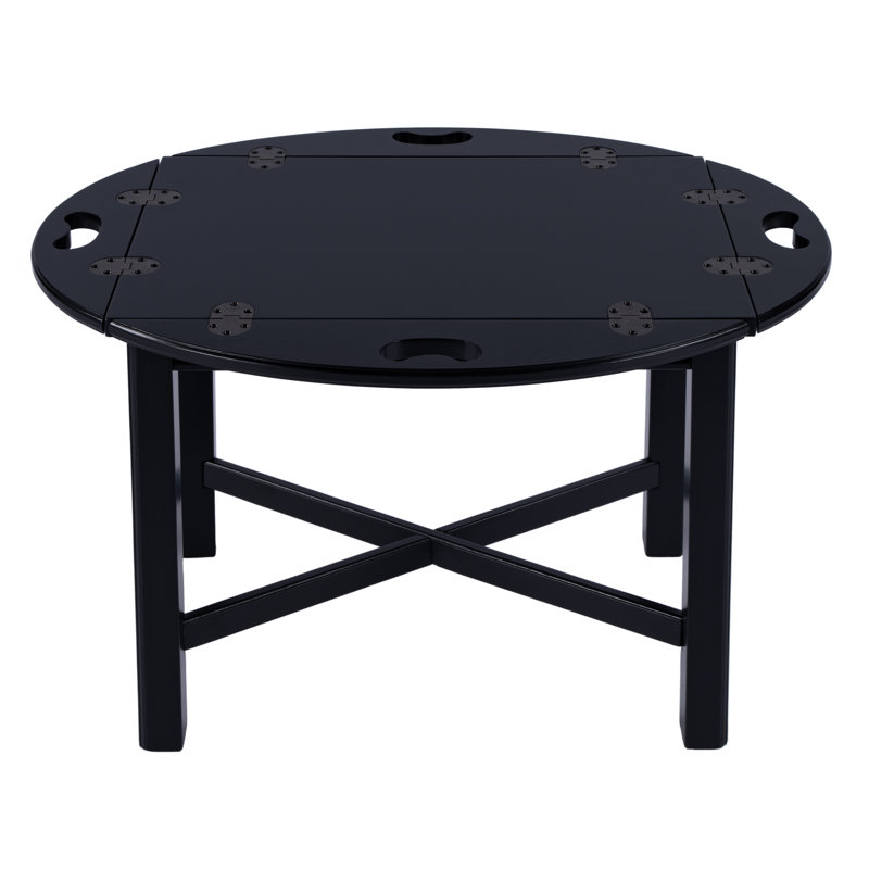 Black Licorice Round Poplar Wood End Table
