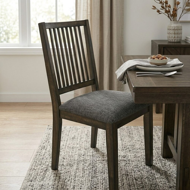 Chaise d'appoint en tissu gris Spindle (ensemble de 2)