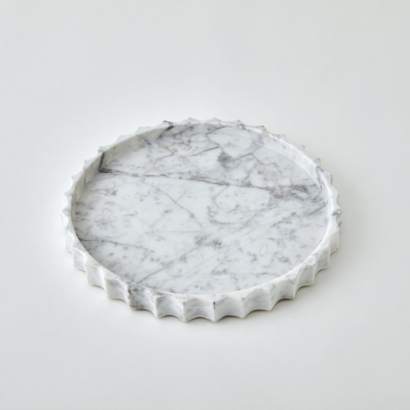 Marble Tray, 12"Wx12"Dx1.25"H