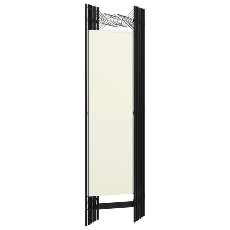 Paravent pliant autoportant pour séparer une pièce, 6, H 70,9 po x l 94,5 po x P 1,6 po, Crème, crème