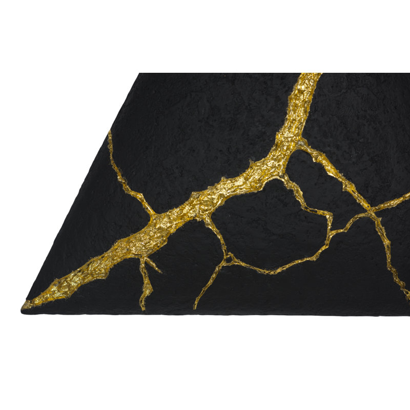 Rift Wall Tile, Triangle, Matte Black, Gold Leaf