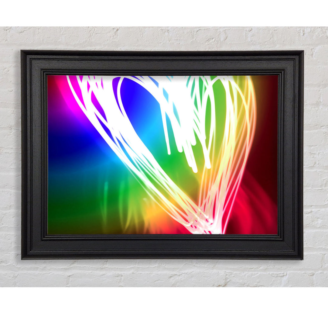 Gerahmtes Leinwandbild Neon Heart