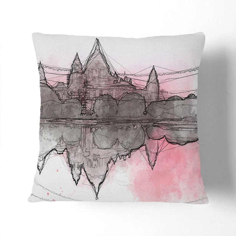 Abstract Square Throw Cushion, Stone, 40cm H x 40cm W x 15cm D