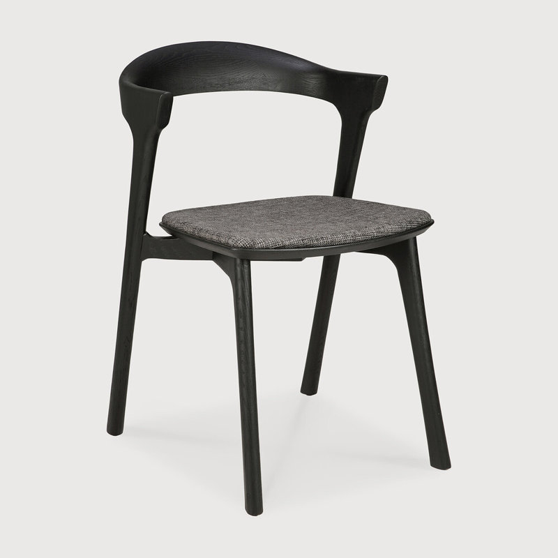 Bok Upholstered Dining Chair, Gray Polyester Blend/Acrylic, Black