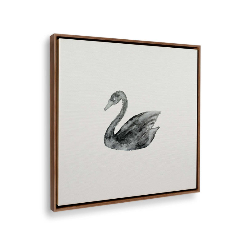 Impression sur toile «Elegant Black White Swan» par Pink Water, Brun, H 30 po x l 30 po