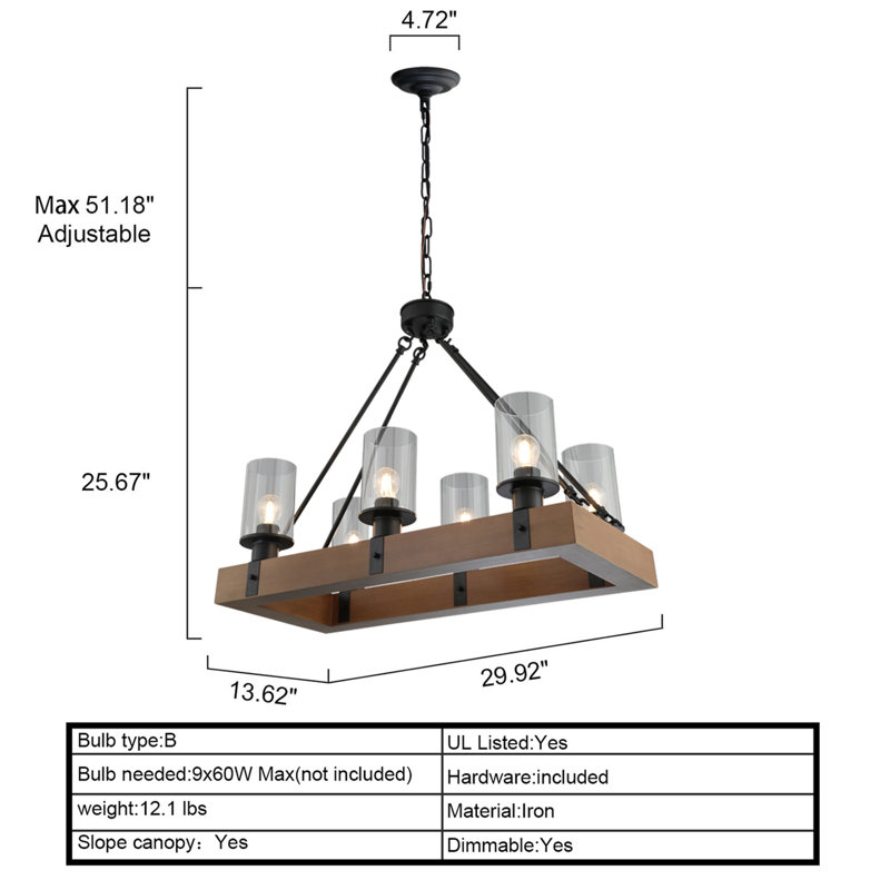 Rhodia 6 - Light Matte Black Kitchen Island Pendant