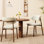Ensemble de 2 chaises de salle à manger pour table de salle à manger de style Mid-Century en lin rembourré avec pieds en métal