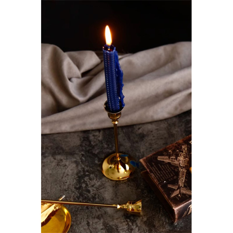 Metal Tabletop Candlestick, 5.91" H x 2.56" W x 2.56" D