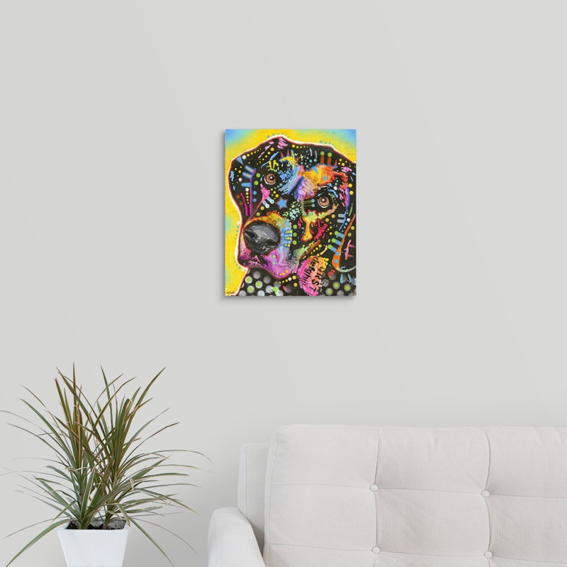 « dog art 05 », reproduction sur toile, H 14 po x l 11 po x P 1,25 po