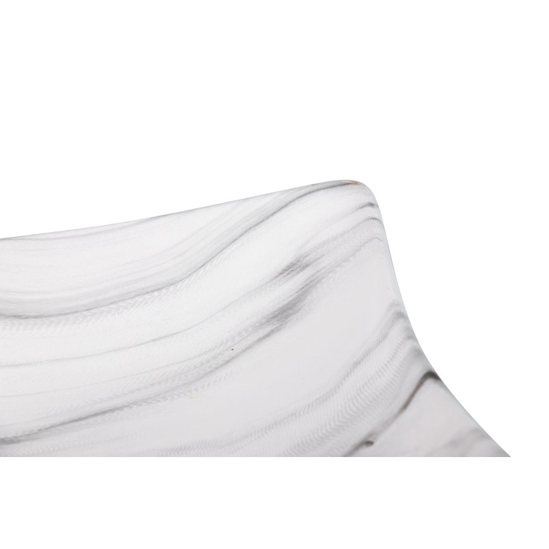 Marble Effect Ceramic Bowl 38x18x5 Cm