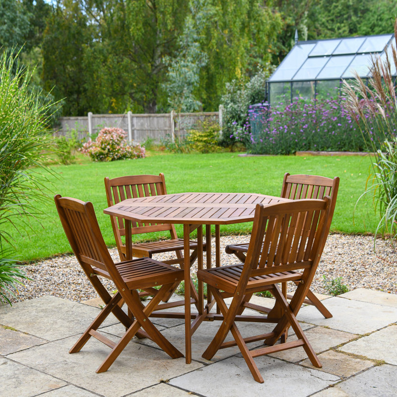 Andraz Acacia Outdoor Garden Dining 4 Person Table Set