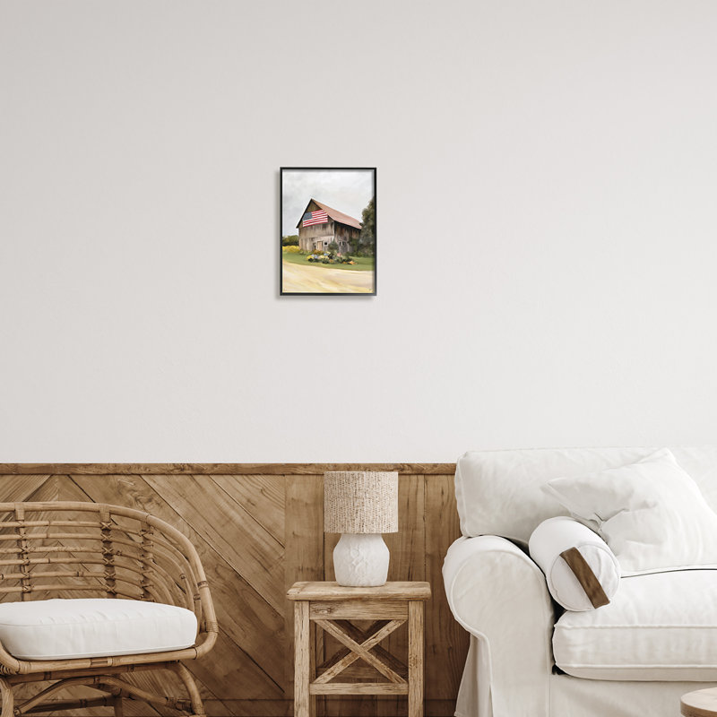 Maison de campagne américaine, Giclée encadrée noir minuit, H 14 po x l 11 po x P 1,5 po
