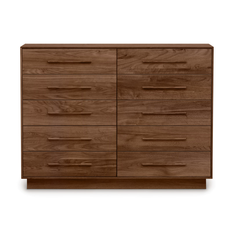 Moduluxe 10 - Drawer Solid Wood Dresser, Saddle Cherry