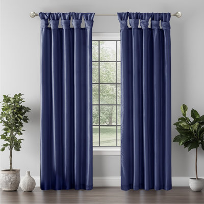 Sara Faux Silk Room Darkening Twist Tab Single Curtain Panel