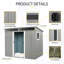 Remise de rangement extérieure en métal avec fenêtre et plaque transparente-121256556-121256555