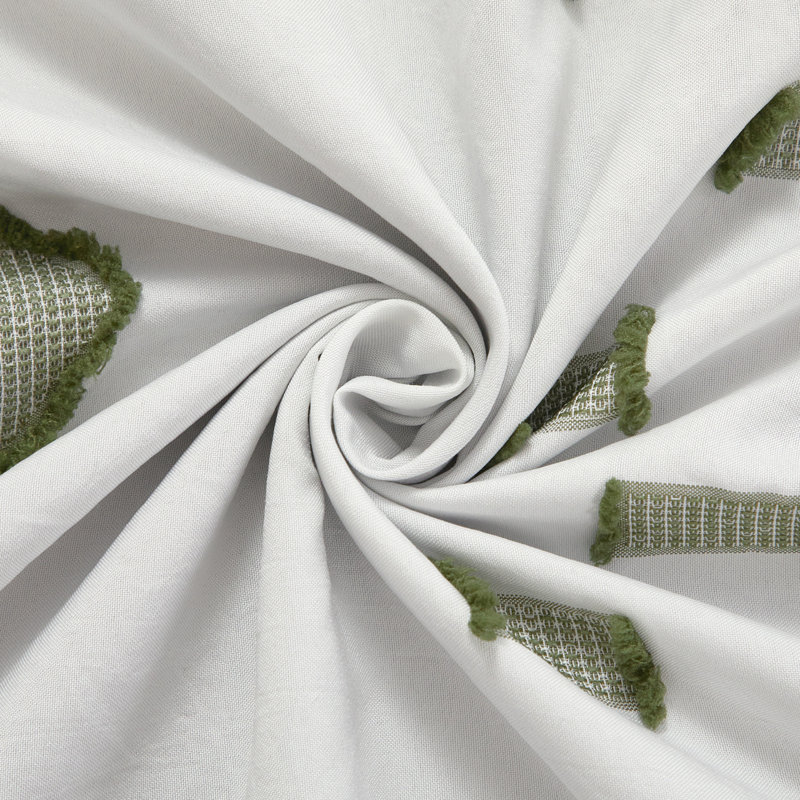 Ensemble d'édredon géométrique 7 pièces Pantissa, Blanc vert, Édredon de grande taille et 6 pièces supplément