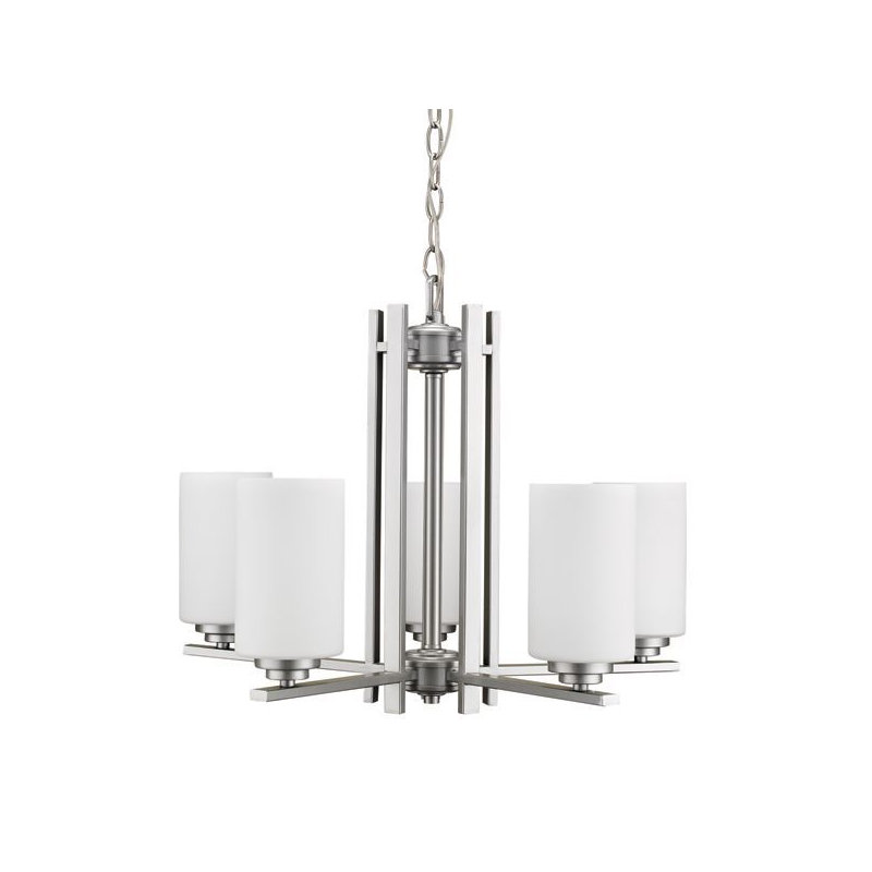Lustre 5 lumières Troene, Chrome brossé