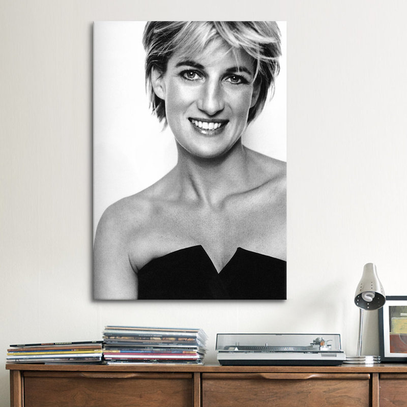Reproduction d’art sur toile tendue « political princess diana », H 12 po x l 8 po x P 0,75 po, Pas de tapis, Toile tendue