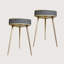 Ensemble de 2 tables d'appoint style Mid-Century moderne en bois, table de chevet intelligente avec charge sans fil, Bluet dents