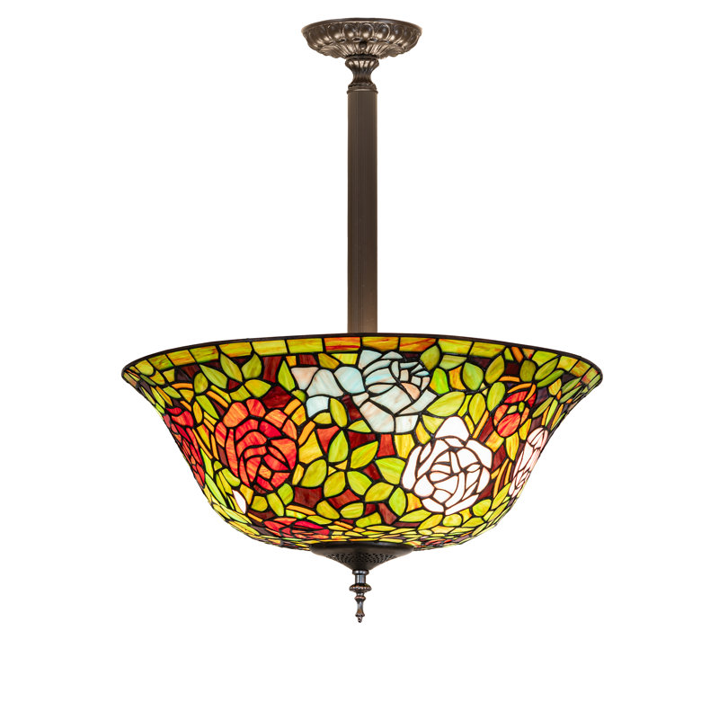 16" Wide Tiffany Rosebush Pendant