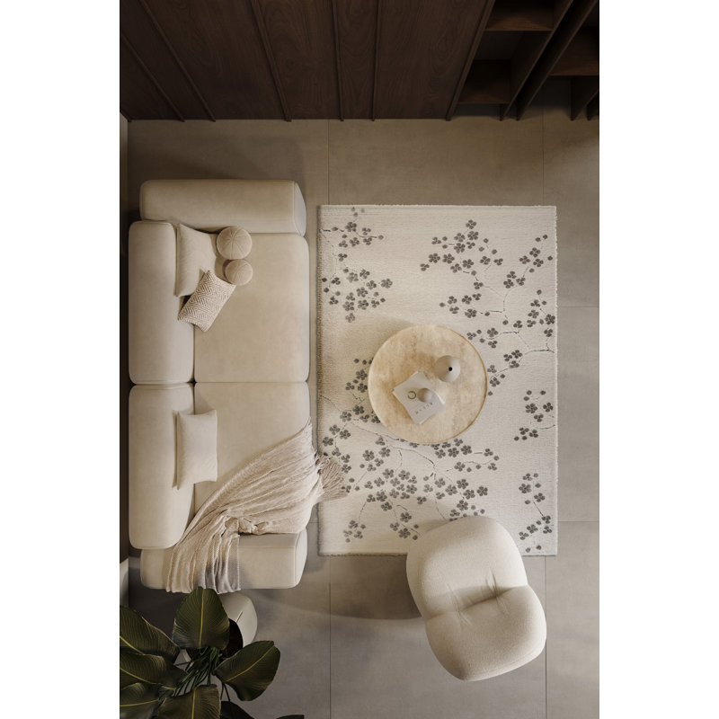 Floral Area Rug, Rectangle 200 x 290 cm