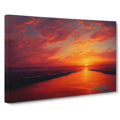 Refined Sunset Seascape - Wrapped Canvas Painting