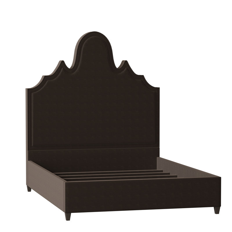 Lit tapissier standard Amalie, Très grand, Graphite Metrolinen, Brun acajou