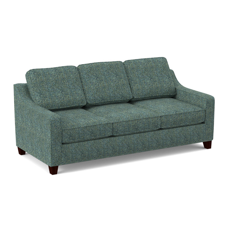 Clark 82" Square Arm Sofa with Reversible Cushions, Empire Mahogany, Connelly Peacock
