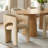 47"-83" Extendable Round To Oval Dining Table Set,Modern Pedestal Wood Dining Table With Upholstered Barrel Chairs-1930943404-1930943403