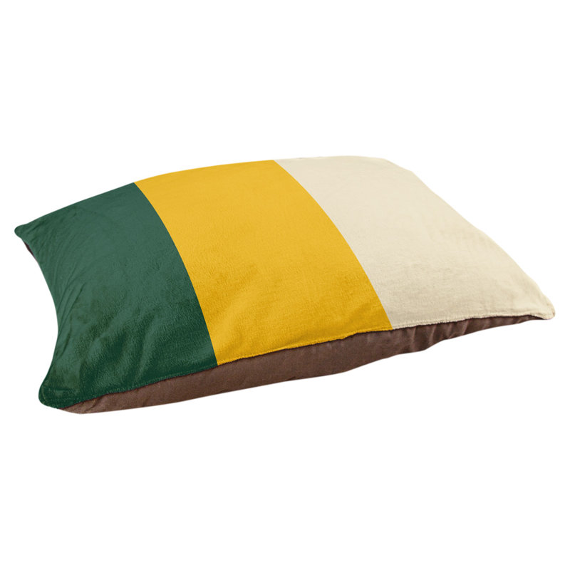 Coussin rectangulaire designer Los Angeles Anaheim, Petit (L 18 po x l 28 po), Vert forêt / récolte d'or / blé du Minnesota