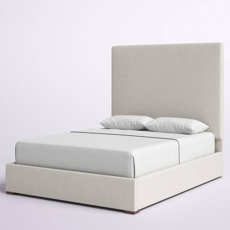 Lit à panneau tapissier Dezyah, Revolution® blanc cassé, Grand
