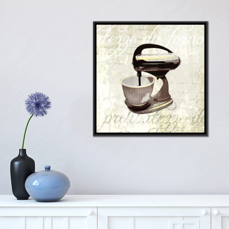 «Kitchen Aide IV», impression sur toile tendue, H 18 po x l 18 po x P 1,5 po, Toile avec cadre noir, Pas de tapis