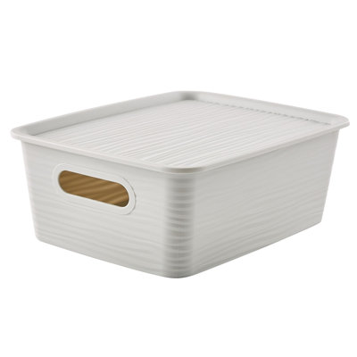 Scribner Medium Wave Pattern Storage Box In Grey
