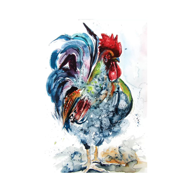 Proud Rooster by Anna Brigitta Kovacs - Wrapped Canvas Print, 20.32 cm H x 30.48 cm W