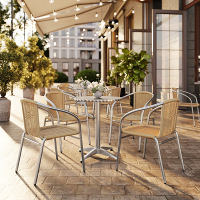 Arthor Aluminum and Rattan Commercial Indoor-Outdoor Restaurant Stack Chair