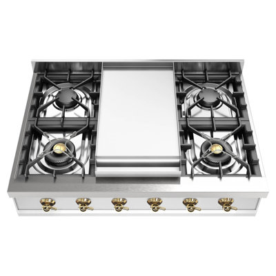 ILVE Nostalgie II 36 inch Built-In Gas Rangetop with Griddle, in Stainless Steel
