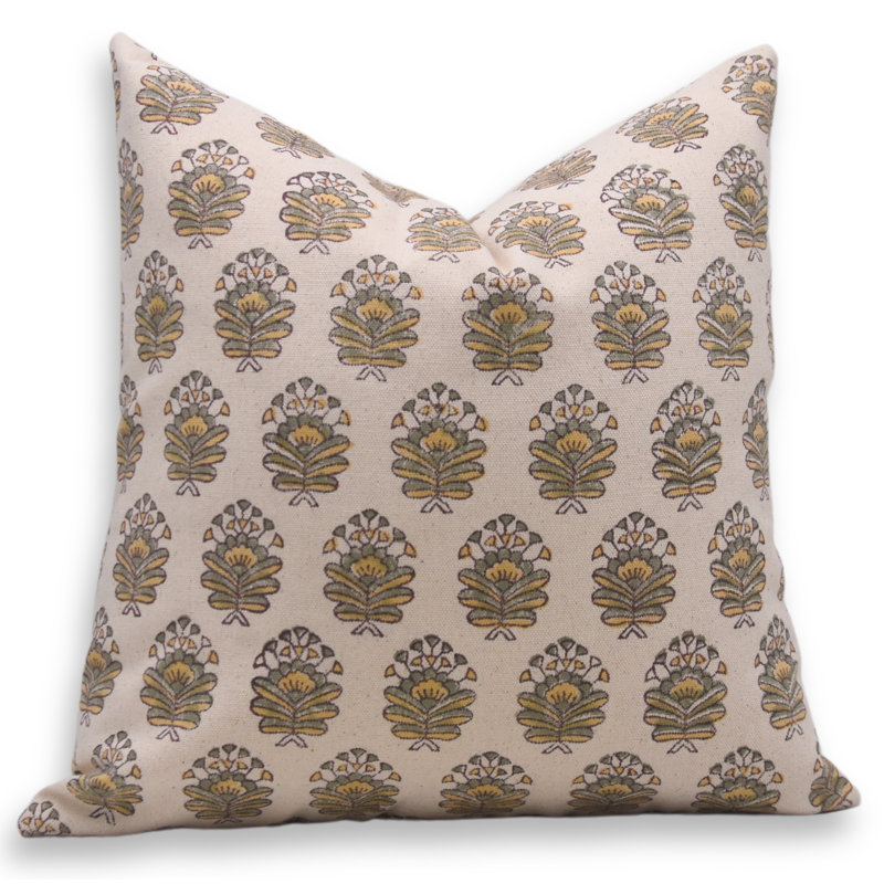 Throw Pillows, Farmhouse Decor, Living Room Decor, Pillow Case, Home Gift, Bedroom Decor, Block Print, 22"H x 22"W