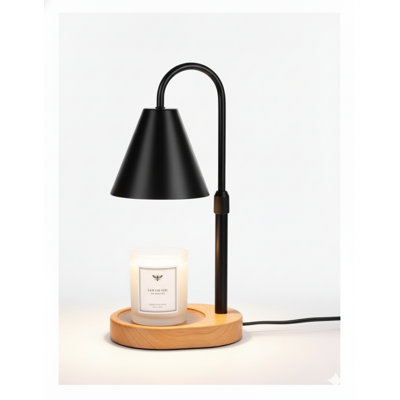 Lampe de bougie avec gradateur à intensité variable, cadeaux d'anniversaire de Noël pour les mamans, lampe de bougie moderne, bougie de bougie noire pour bougies parfumées, décoration intérieure, chauffe-cire rétro avec 2 ampoules