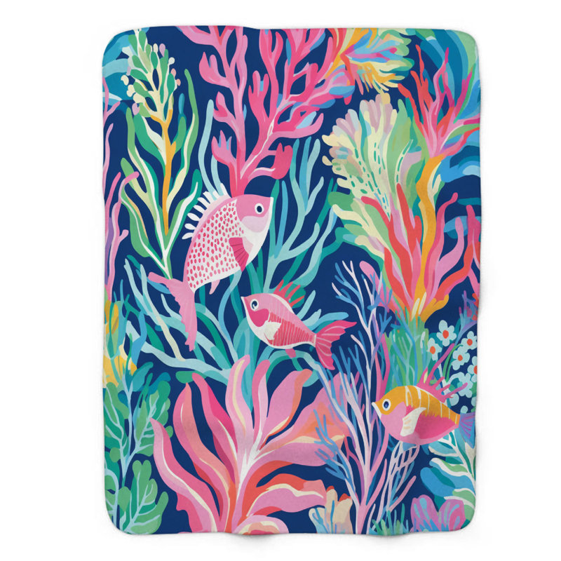 Motif de balise maritime - 1 pièce Sherpa Premium, L 60 po x L 80 po, Art aquatique élégant