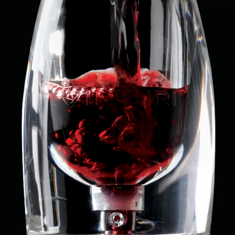 Aérateur / verseur de vin rouge avec base anti-goutte, acrylique, Noir