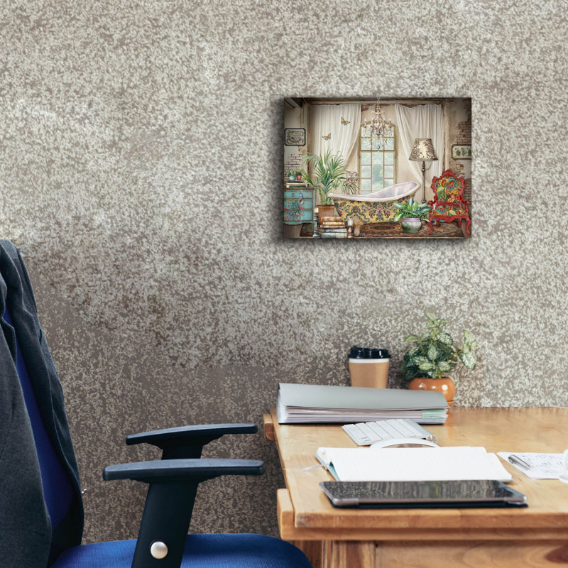 «Room Decor C» par Jean Plout, art mural sur toile, H 12 po x l 16 po x P 0,75 po