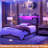 Storage Headboard with LED Lights, Bookcase Headboard with Charging Station-1740395110-1740395111