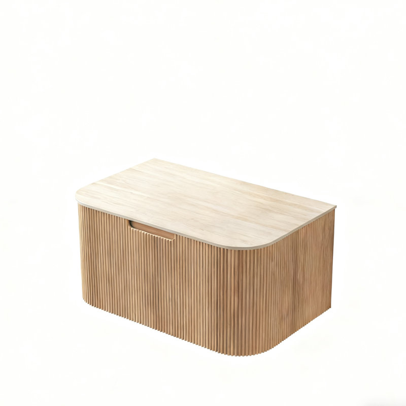 Base de meuble-lavabo en bois naturel, rangement élégant pour maison moderne