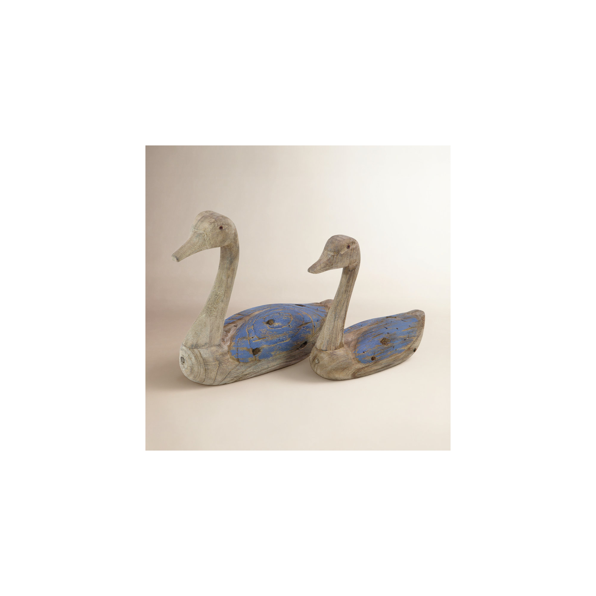 Fernet 2 Piece Bird Stained Figurine Set, Blue