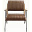Chaise d'appoint cacao et fer mat avec pieds en métal