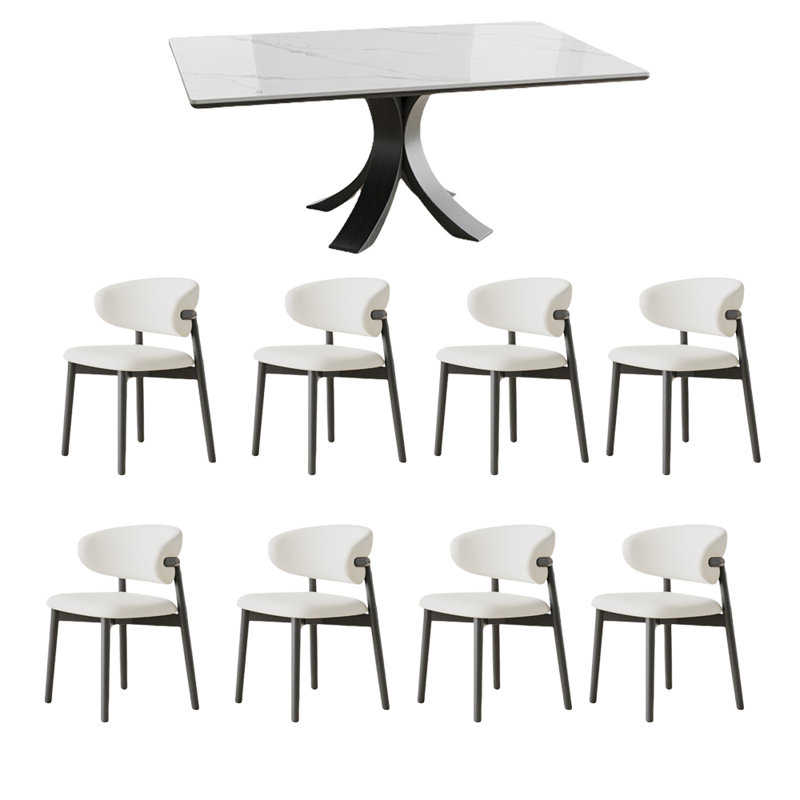 Améliorez l'ensemble de table à manger et de chaises Rock Plate