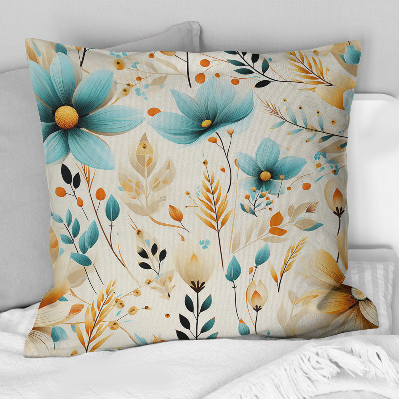 Motif bohème Nomadic Serenity - Abstrait Coral Reef Multicolore Azur, H 16 po x l 16 po