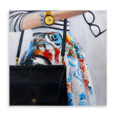 Fashionable Woman with Glasses Tablecloth  Home Decor Style