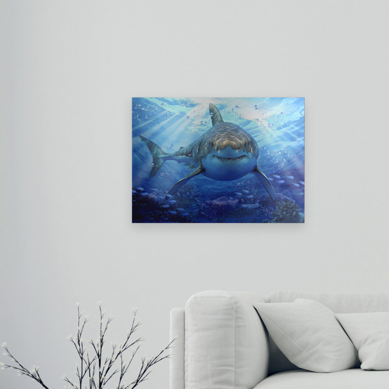 Art flottant en aluminium brossé «Stalking Shark» Howard Robinson